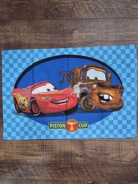 Disney Pixar Cars Pillowcase Lightning McQueen Mater Blue Standard Cotton